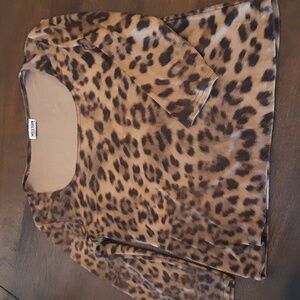 Leopard Print 3/4 Sleeve Top